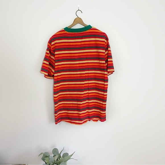 [Guess] Vintage Colorful Striped Short Sleeve Crewneck T-shirt - Picture 5 of 6